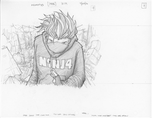 Original Megatokyo Pencil Drawing: Comic 1448, Chapter 12, Ep 14, sheet H