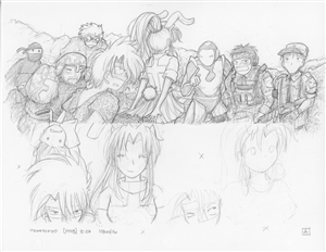 Original Megatokyo Pencil Drawing: Comic 1458, Chapter 12, Ep 23, sheet A