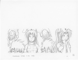 Original Megatokyo Pencil Drawing: Comic 1458, Chapter 12, Ep 23, sheet B