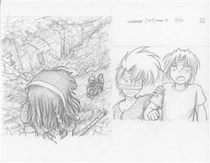 Original Megatokyo Pencil Drawing: Comic 1459, Chapter 12, Ep 24, sheet C