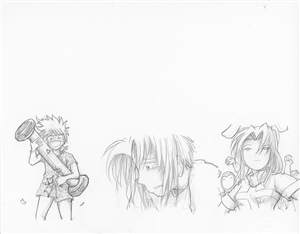 Original Megatokyo Pencil Drawing: Comic 1464, Chapter 12, Ep 29, sheet D