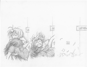 Original Megatokyo Pencil Drawing: Comic 1468, Chapter 12, Ep 33, sheet D