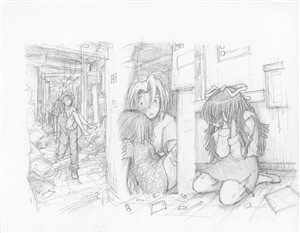 Original Megatokyo Pencil Drawing: Comic 1469, Chapter 12, Ep 34, sheet C