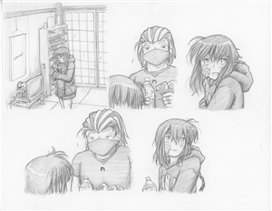 Original Megatokyo Pencil Drawing: Comic 1472, Chapter 12, Ep 37, sheet A