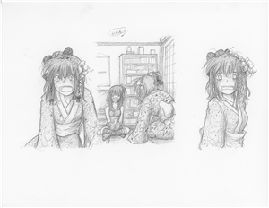 Original Megatokyo Pencil Drawing: Comic 1485, Chapter 12, Ep 50, sheet A
