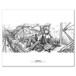 11 X 14 inch Largo & Erika on a Train Fine Art Print