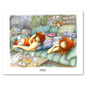 Mugi and Yakugashi - Comfy 11 X 14 inch Fine Art Print