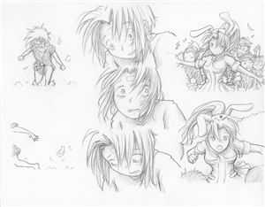 Original Megatokyo Pencil Drawing: Comic 1464, Chapter 12, Ep 29, sheet C