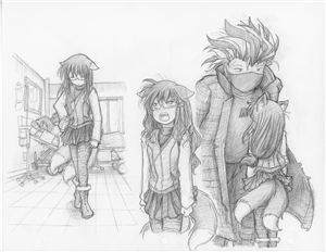 Original Megatokyo Pencil Drawing: Comic 1505, Chapter 12, Ep 68, sheet B